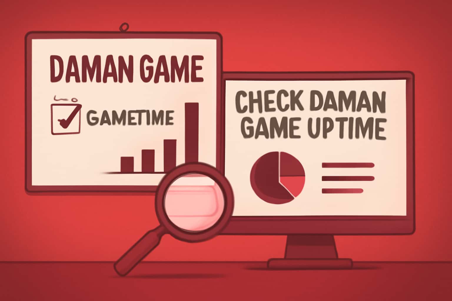 An informational display showcasing Daman Game's uptime status.