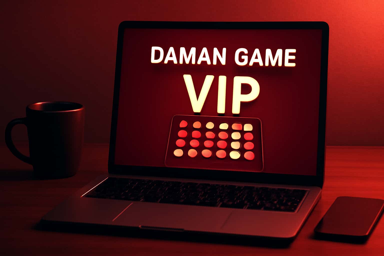 A visual representation of Daman Game VIP featuring digital elements and the text in focus.