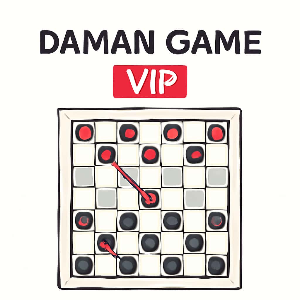 An educational illustration detailing the features of Daman Game VIP.