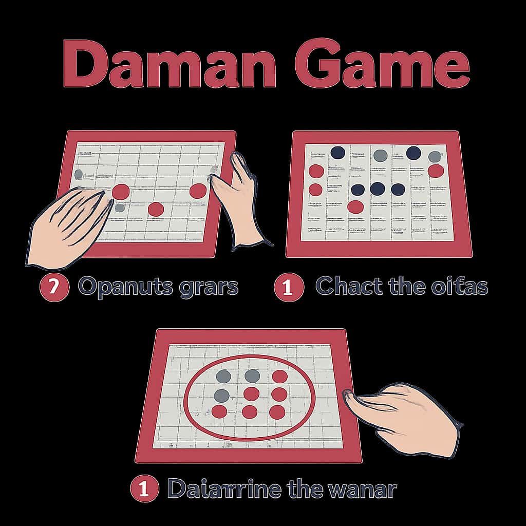 Diagram illustrating steps to check Daman Game status.