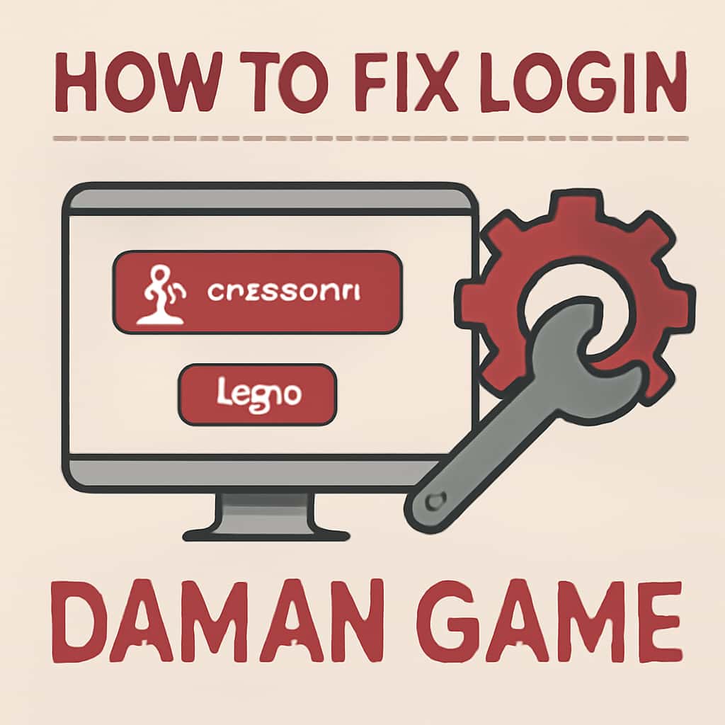 Diagram detailing common login issues and solutions for Daman Game.